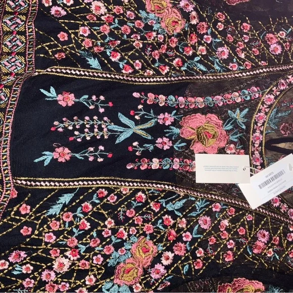 Sundance Black Floral Embroidered Midi Dress - Picture 4 of 9